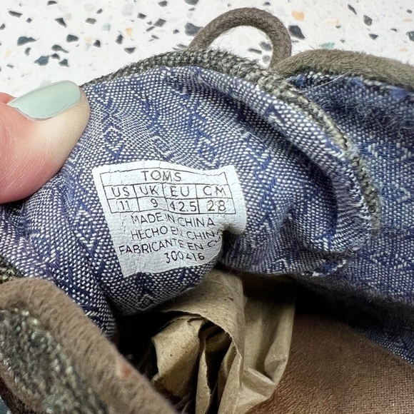 TOMS Desert Gray Tweed Women’s Lace Up Wedge Ankle Booties Sz 11 - Picture 7 of 9
